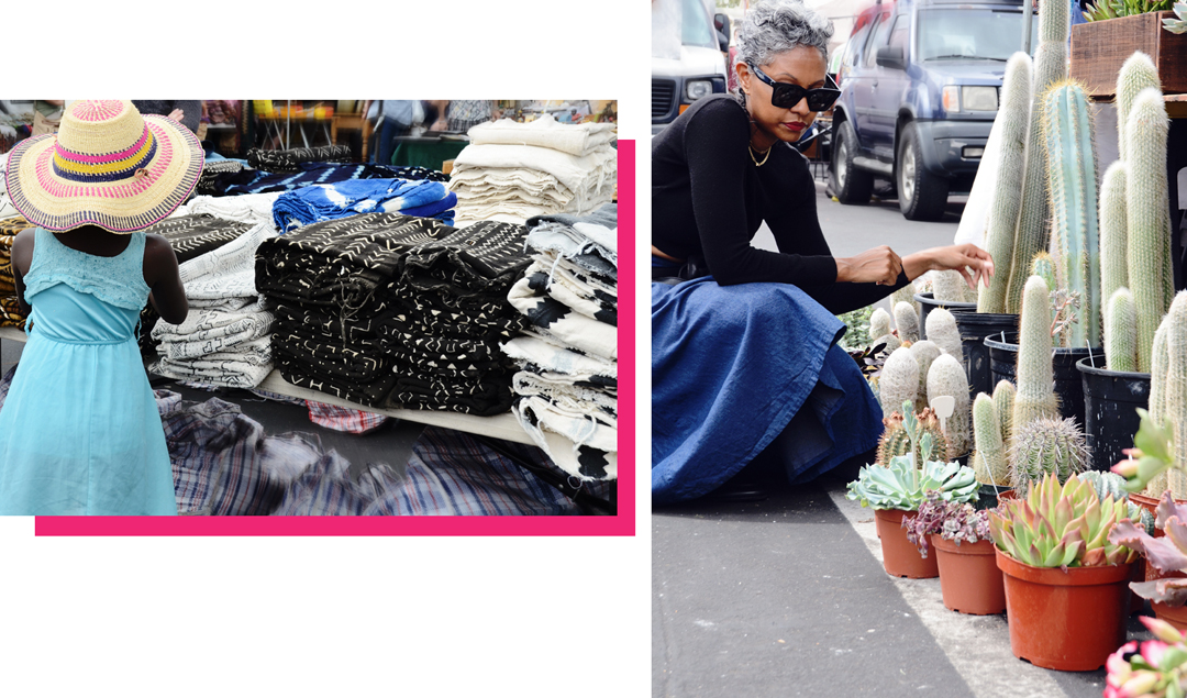 Rose Bowl Flea Market Finds | Textiles and Succulents