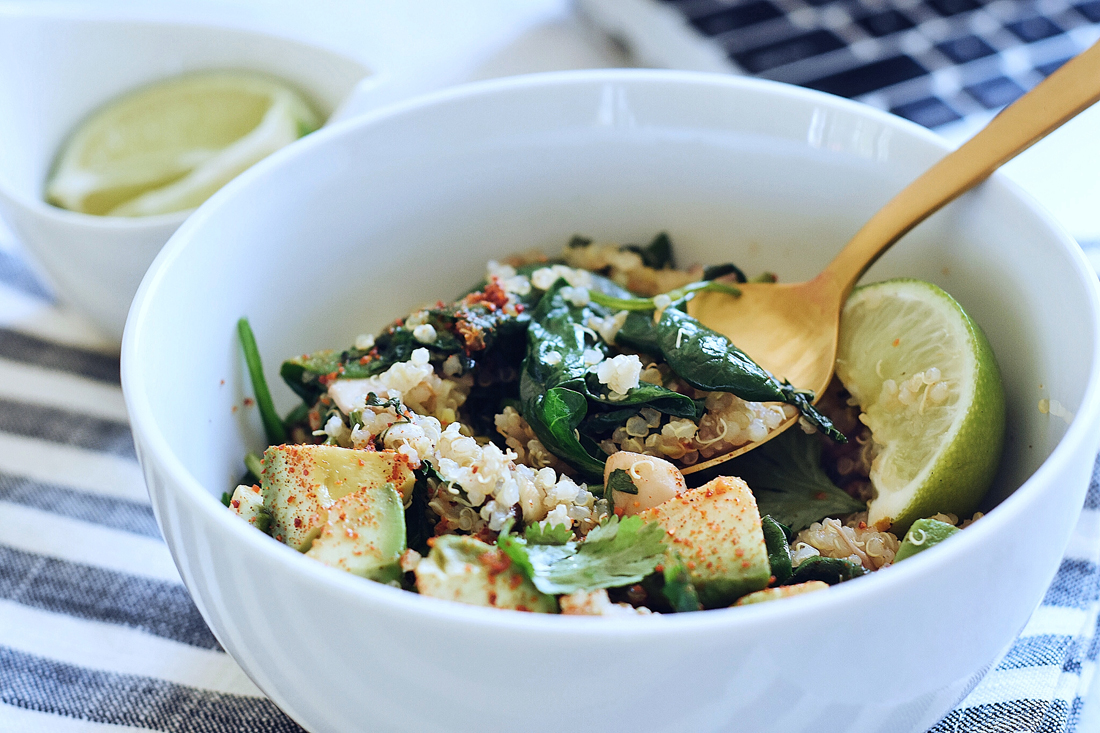 Mushroom and Spinach Quinoa Bowl Recipe