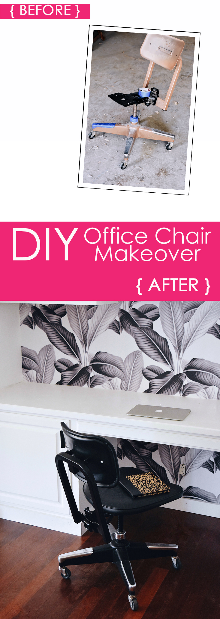 Before and After Office Chair Makeover