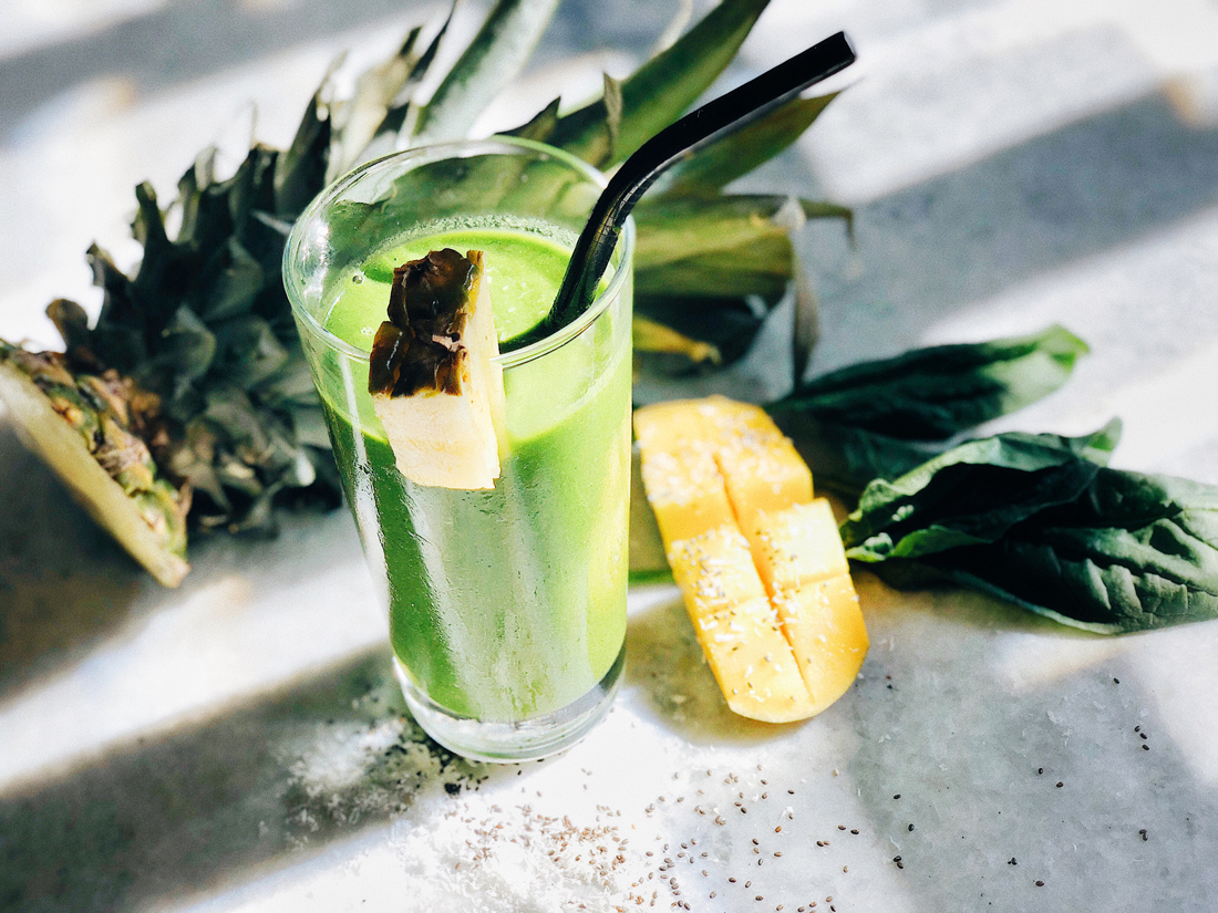 Tropical Green Vegan Smoothie Recipe