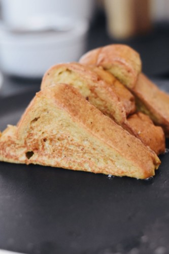 Pumpkin French Toast Recipe_Grilling the cut edge