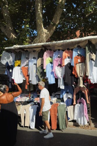 Linen Shop at Porta Portese Flea Market Rome