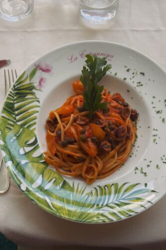 Pasta at La Capannina Restaurant in Capri