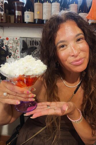 Strawberry and Cream Dessert at Lo Zozzone de Maria Restaurant